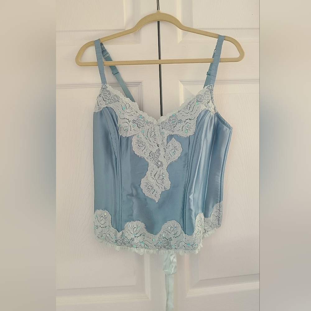 Cacique - Bustier Corset Lingerie - Lace Up Baby Blue 18/20